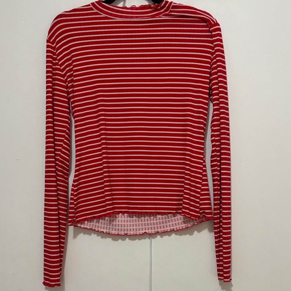 Ardene Red and White Striped Blouse